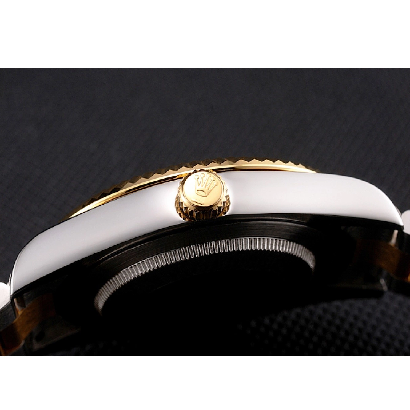 Aaa fake watches Gold Datejust Bezel Stainless Swiss Bracelet Gold Steel Case Rolex Dial Tone Two 0522